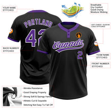 Laden Sie das Bild in den Galerie-Viewer, Uksn Individuelles Schwarz Violett-Weiß Zweiknopf Unisex Softball-Trikot