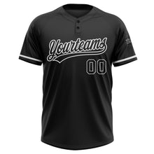 Laden Sie das Bild in den Galerie-Viewer, Uksn Individuelles Schwarz Schwarz-Weiß Zweiknopf Unisex Softball-Trikot