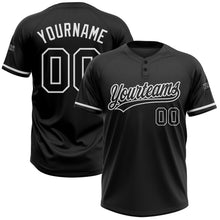 Laden Sie das Bild in den Galerie-Viewer, Uksn Individuelles Schwarz Schwarz-Weiß Zweiknopf Unisex Softball-Trikot