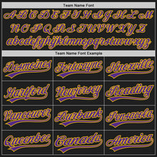Laden Sie das Bild in den Galerie-Viewer, Uksn Individuelles Schwarz Violett-Gelb Zweiknopf Unisex Softball-Trikot