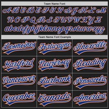 Laden Sie das Bild in den Galerie-Viewer, Uksn Individuelles Schwarz Royalblau-Orange Zweiknopf Unisex Softball-Trikot
