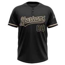 Laden Sie das Bild in den Galerie-Viewer, Uksn Individuelles Schwarz Schwarz-City-Creme Zweiknopf Unisex Softball-Trikot