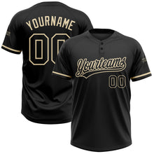 Laden Sie das Bild in den Galerie-Viewer, Uksn Individuelles Schwarz Schwarz-City-Creme Zweiknopf Unisex Softball-Trikot