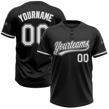 Laden Sie das Bild in den Galerie-Viewer, Uksn Individuelles Schwarz Weiß-Grau Zweiknopf Unisex Softball-Trikot