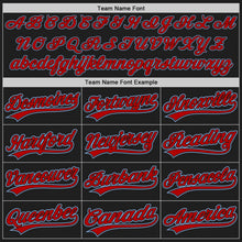 Laden Sie das Bild in den Galerie-Viewer, Uksn Individuelles Schwarz Rot-Hellblau Zweiknopf Unisex Softball-Trikot