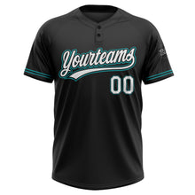 Laden Sie das Bild in den Galerie-Viewer, Uksn Individuelles Schwarz Weiß-Petrol Zweiknopf Unisex Softball-Trikot