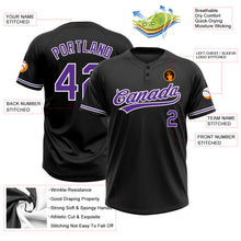Laden Sie das Bild in den Galerie-Viewer, Uksn Individuelles Schwarz Violett-Weiß Zweiknopf Unisex Softball-Trikot