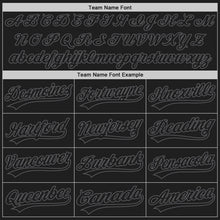Laden Sie das Bild in den Galerie-Viewer, Uksn Individuelles Schwarz Schwarz-Stahlgrau Zweiknopf Unisex Softball-Trikot