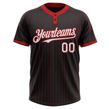 Laden Sie das Bild in den Galerie-Viewer, Uksn Individuelles Schwarz Rot mit Nadelstreifen Weiß Zweiknopf Unisex Softball-Trikot
