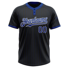 Laden Sie das Bild in den Galerie-Viewer, Uksn Individuelles Schwarz Royalblau Nadelstreifen Weiß Zweiknopf Unisex Softball-Trikot