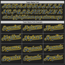 Laden Sie das Bild in den Galerie-Viewer, Uksn Individuelles Schwarz Royalblau Nadelstreifen Gelb Zweiknopf Unisex Softball-Trikot