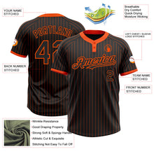 Laden Sie das Bild in den Galerie-Viewer, Uksn Individuelles Schwarz Orange Nadelstreifen Orange Zweiknopf Unisex Softball-Trikot