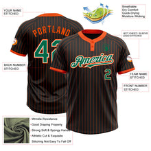 Laden Sie das Bild in den Galerie-Viewer, Uksn Individuelles Schwarz Orange Nadelstreifen Kelly-Grün-Weiß Zweiknopf Unisex Softball-Trikot