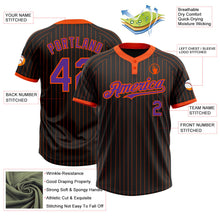 Laden Sie das Bild in den Galerie-Viewer, Uksn Individuelles Schwarz Orange Nadelstreifen Violett Zweiknopf Unisex Softball-Trikot