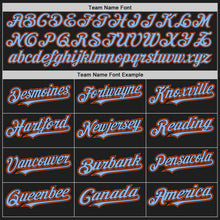 Laden Sie das Bild in den Galerie-Viewer, Uksn Individuelles Schwarz Orange Nadelstreifen Hellblau Zweiknopf Unisex Softball-Trikot
