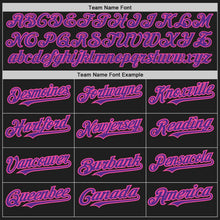 Laden Sie das Bild in den Galerie-Viewer, Uksn Individuelles Schwarz Pink Nadelstreifen Violett Zweiknopf Unisex Softball-Trikot