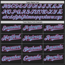 Laden Sie das Bild in den Galerie-Viewer, Uksn Individuelles Schwarz Pink Nadelstreifen Hellblau Zweiknopf Unisex Softball-Trikot