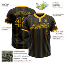 Laden Sie das Bild in den Galerie-Viewer, Uksn Individuelles Schwarz Gold Nadelstreifen Gold Zweiknopf Unisex Softball-Trikot