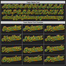 Laden Sie das Bild in den Galerie-Viewer, Uksn Individuelles Schwarz Gold Nadelstreifen Grün Zweiknopf Unisex Softball-Trikot