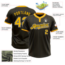 Laden Sie das Bild in den Galerie-Viewer, Uksn Individuelles Schwarz Gold Nadelstreifen Weiß Zweiknopf Unisex Softball-Trikot
