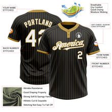 Laden Sie das Bild in den Galerie-Viewer, Uksn Individuelles Schwarz Altgold Nadelstreifen Weiß Zweiknopf Unisex Softball-Trikot