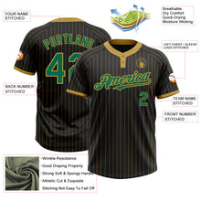 Laden Sie das Bild in den Galerie-Viewer, Uksn Individuelles Schwarz Altgold Nadelstreifen Kelly-Grün Zweiknopf Unisex Softball-Trikot