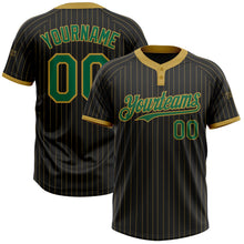 Laden Sie das Bild in den Galerie-Viewer, Uksn Individuelles Schwarz Altgold Nadelstreifen Kelly-Grün Zweiknopf Unisex Softball-Trikot