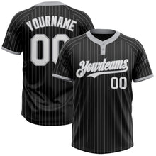 Laden Sie das Bild in den Galerie-Viewer, Uksn Individuelles Schwarz Grau Nadelstreifen Weiß Zweiknopf Unisex Softball-Trikot