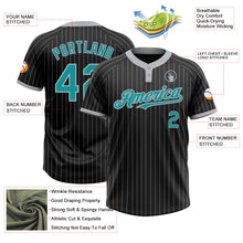 Laden Sie das Bild in den Galerie-Viewer, Uksn Individuelles Schwarz Grau Nadelstreifen Petrol Zweiknopf Unisex Softball-Trikot
