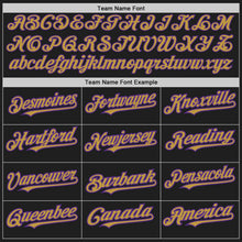 Laden Sie das Bild in den Galerie-Viewer, Uksn Individuelles Schwarz Violett Nadelstreifen Altgold Zweiknopf Unisex Softball-Trikot