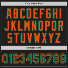 Laden Sie das Bild in den Galerie-Viewer, Uksn Individuelles Schwarz Kelly-Grün Nadelstreifen Orange Zweiknopf Unisex Softball-Trikot