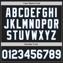 Laden Sie das Bild in den Galerie-Viewer, Uksn Individuelles Schwarz Hellblau Nadelstreifen Weiß Zweiknopf Unisex Softball-Trikot