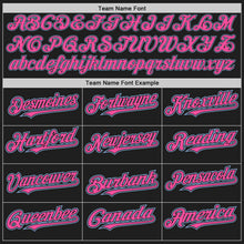 Laden Sie das Bild in den Galerie-Viewer, Uksn Individuelles Schwarz Hellblau Nadelstreifen Pink Zweiknopf Unisex Softball-Trikot