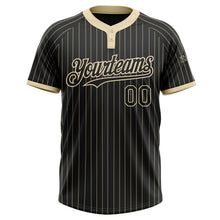 Laden Sie das Bild in den Galerie-Viewer, Uksn Individuelles Schwarz Creme mit Nadelstreifen Creme Zweiknopf Unisex Softball-Trikot
