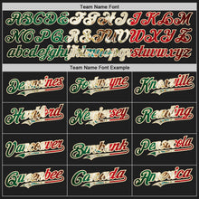 Laden Sie das Bild in den Galerie-Viewer, Uksn Individuelles Schwarz Creme mit Nadelstreifen Vintage mexikanische Flagge Zweiknopf Unisex Softball-Trikot