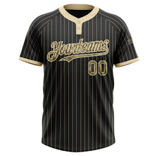 Laden Sie das Bild in den Galerie-Viewer, Uksn Individuelles Schwarz Creme mit Nadelstreifen Camouflage Zweiknopf Unisex Softball-Trikot