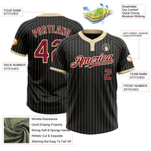 Laden Sie das Bild in den Galerie-Viewer, Uksn Individuelles Schwarz Creme mit Nadelstreifen Karmesinrot Zweiknopf Unisex Softball-Trikot