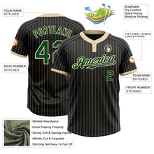 Laden Sie das Bild in den Galerie-Viewer, Uksn Individuelles Schwarz Creme mit Nadelstreifen Grün Zweiknopf Unisex Softball-Trikot