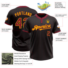 Laden Sie das Bild in den Galerie-Viewer, Uksn Individuelles Schwarz Karmesinrot Nadelstreifen Gold Zweiknopf Unisex Softball-Trikot