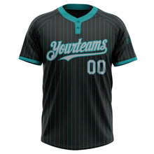 Laden Sie das Bild in den Galerie-Viewer, Uksn Individuelles Schwarz Petrol Nadelstreifen Grau Zweiknopf Unisex Softball-Trikot