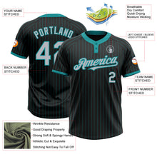 Laden Sie das Bild in den Galerie-Viewer, Uksn Individuelles Schwarz Petrol Nadelstreifen Grau Zweiknopf Unisex Softball-Trikot