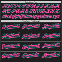 Laden Sie das Bild in den Galerie-Viewer, Uksn Individuelles Schwarz Petrol Nadelstreifen Pink Zweiknopf Unisex Softball-Trikot