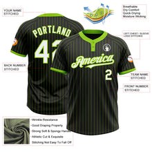 Laden Sie das Bild in den Galerie-Viewer, Uksn Individuelles Schwarz Neongrün Nadelstreifen Weiß Zweiknopf Unisex Softball-Trikot