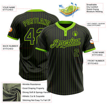 Laden Sie das Bild in den Galerie-Viewer, Uksn Individuelles Schwarz Neongrün Nadelstreifen Neongrün Zweiknopf Unisex Softball-Trikot