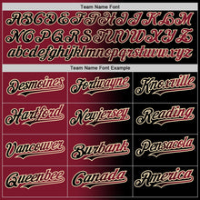 Laden Sie das Bild in den Galerie-Viewer, Uksn Individuelles Schwarz Karmesinrot-City-Creme Farbverlauf-Mode Zweiknopf Unisex Softball-Trikot