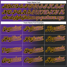Laden Sie das Bild in den Galerie-Viewer, Uksn Individuelles Schwarz Violett-Gold Farbverlauf-Mode Zweiknopf Unisex Softball-Trikot