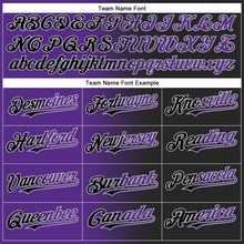 Laden Sie das Bild in den Galerie-Viewer, Uksn Individuelles Schwarz Violett-Grau Farbverlauf-Mode Zweiknopf Unisex Softball-Trikot
