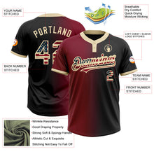 Laden Sie das Bild in den Galerie-Viewer, Uksn Individuelles Schwarz Vintage USA-Flagge Karmesinrot-City-Creme Farbverlauf-Mode Zweiknopf Unisex Softball-Trikot