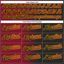 Laden Sie das Bild in den Galerie-Viewer, Uksn Individuelles Schwarz Karmesinrot-Gold Farbverlauf-Mode Zweiknopf Unisex Softball-Trikot