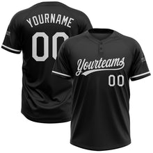 Laden Sie das Bild in den Galerie-Viewer, Uksn Individuelles Schwarz Weiß Zweiknopf Unisex Softball-Trikot